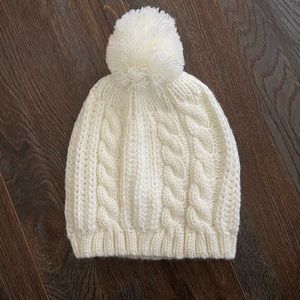 Studio winter white cable knit beanie